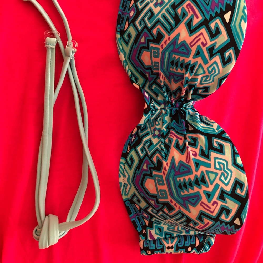 multi-color bikini top with add on straps